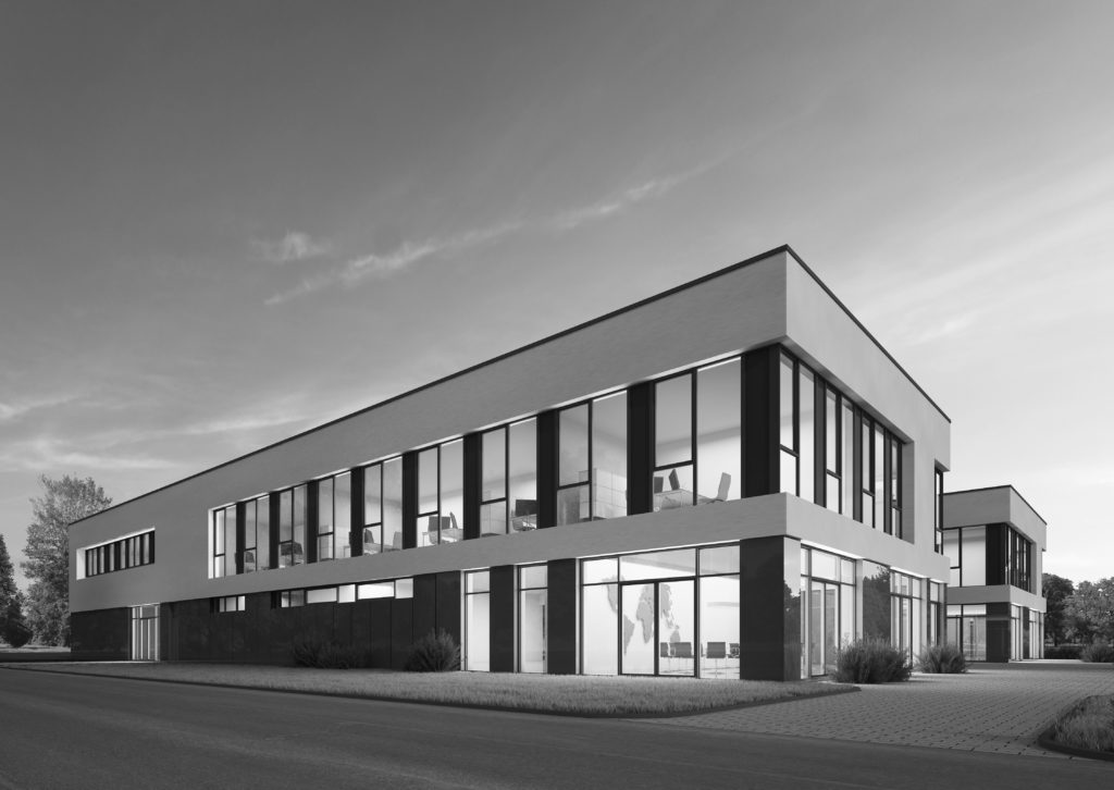 Sonderbau Bürogebäude mit Straße