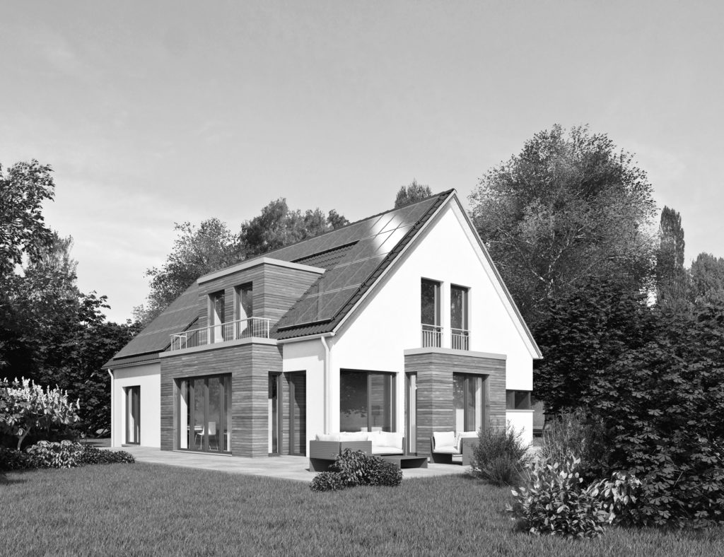 modernes Einfamilienhaus mit Garten